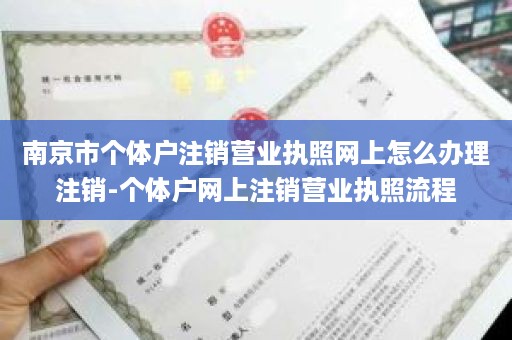 南京市个体户注销营业执照网上怎么办理注销-个体户网上注销营业执照流程