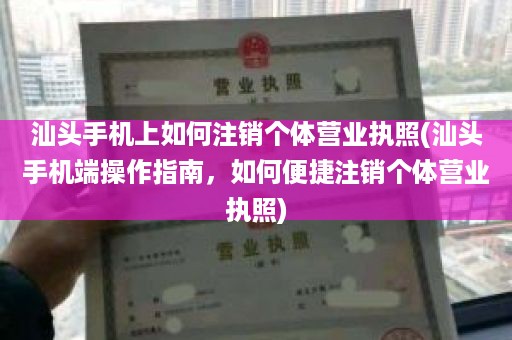 汕头手机上如何注销个体营业执照(汕头手机端操作指南，如何便捷注销个体营业执照)