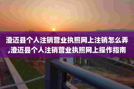 澄迈县个人注销营业执照网上注销怎么弄,澄迈县个人注销营业执照网上操作指南
