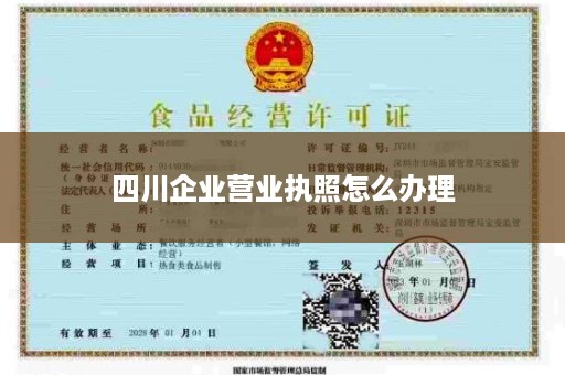 四川企业营业执照怎么办理