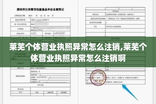 莱芜个体营业执照异常怎么注销,莱芜个体营业执照异常怎么注销啊