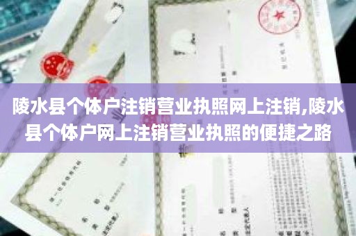 陵水县个体户注销营业执照网上注销,陵水县个体户网上注销营业执照的便捷之路