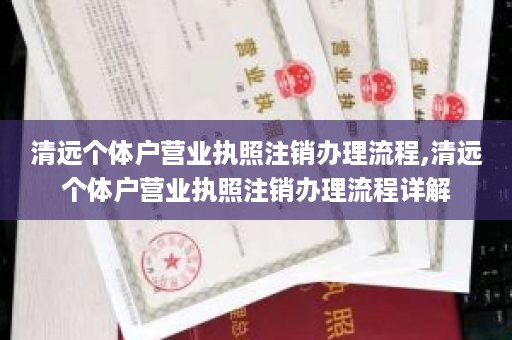 清远个体户营业执照注销办理流程,清远个体户营业执照注销办理流程详解