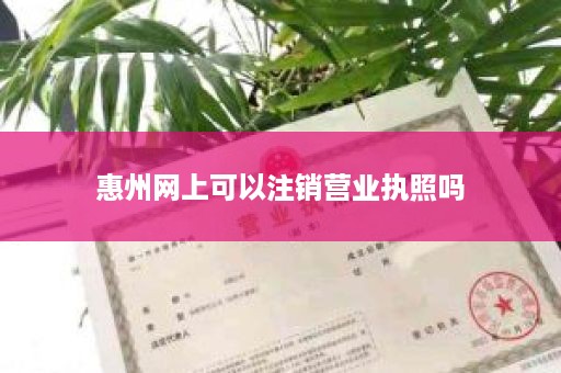 惠州网上可以注销营业执照吗
