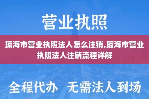 琼海市营业执照法人怎么注销,琼海市营业执照法人注销流程详解
