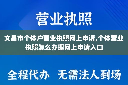 文昌市个体户营业执照网上申请,个体营业执照怎么办理网上申请入口