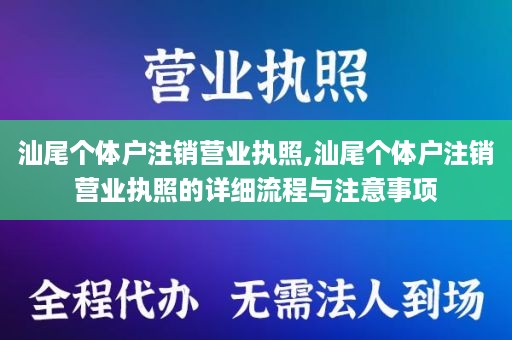 汕尾个体户注销营业执照,汕尾个体户注销营业执照的详细流程与注意事项
