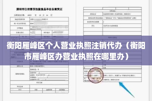 衡阳雁峰区个人营业执照注销代办（衡阳市雁峰区办营业执照在哪里办）