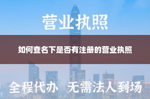 如何查名下是否有注册的营业执照