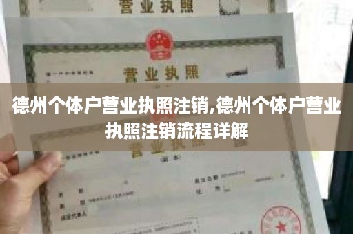 德州个体户营业执照注销,德州个体户营业执照注销流程详解