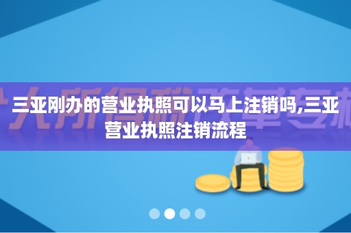 三亚刚办的营业执照可以马上注销吗,三亚营业执照注销流程