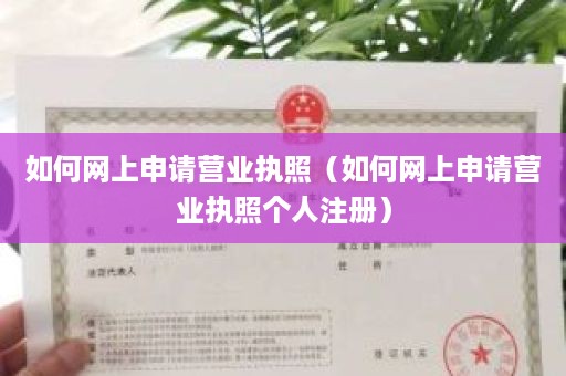 如何网上申请营业执照（如何网上申请营业执照个人注册）