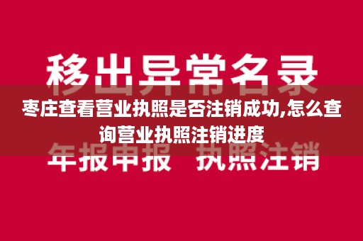 枣庄查看营业执照是否注销成功,怎么查询营业执照注销进度