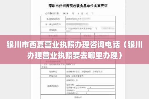 银川市西夏营业执照办理咨询电话（银川办理营业执照要去哪里办理）