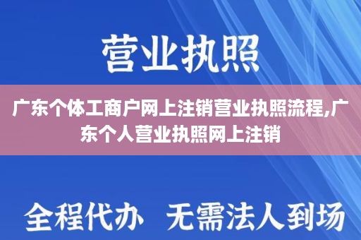 广东个体工商户网上注销营业执照流程,广东个人营业执照网上注销