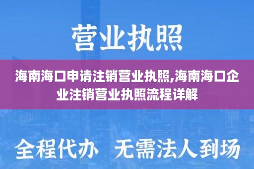 海南海口申请注销营业执照,海南海口企业注销营业执照流程详解