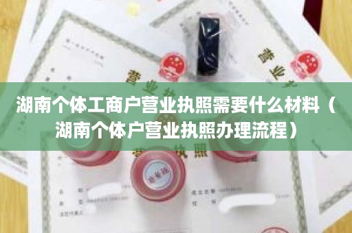 湖南个体工商户营业执照需要什么材料（湖南个体户营业执照办理流程）