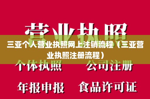 三亚个人营业执照网上注销流程（三亚营业执照注册流程）