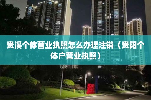 贵溪个体营业执照怎么办理注销（贵阳个体户营业执照）