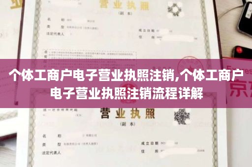 个体工商户电子营业执照注销,个体工商户电子营业执照注销流程详解