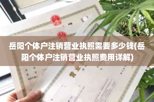 岳阳个体户注销营业执照需要多少钱(岳阳个体户注销营业执照费用详解)