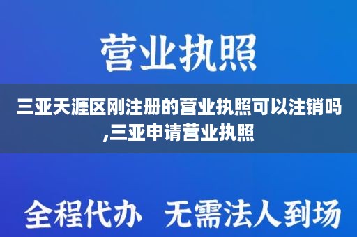 三亚天涯区刚注册的营业执照可以注销吗,三亚申请营业执照