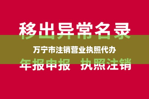 万宁市注销营业执照代办