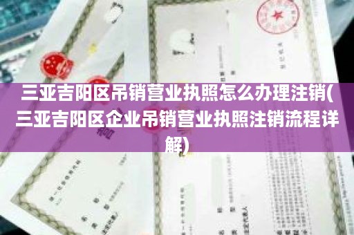 三亚吉阳区吊销营业执照怎么办理注销(三亚吉阳区企业吊销营业执照注销流程详解)