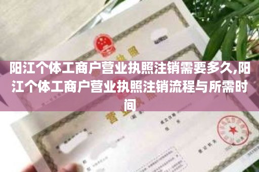 阳江个体工商户营业执照注销需要多久,阳江个体工商户营业执照注销流程与所需时间