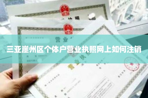 三亚崖州区个体户营业执照网上如何注销
