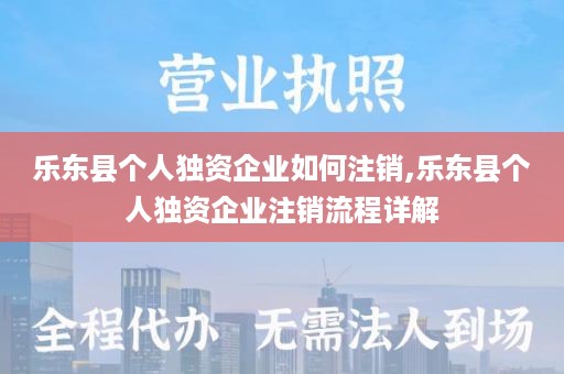 乐东县个人独资企业如何注销,乐东县个人独资企业注销流程详解