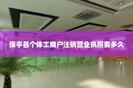 保亭县个体工商户注销营业执照要多久