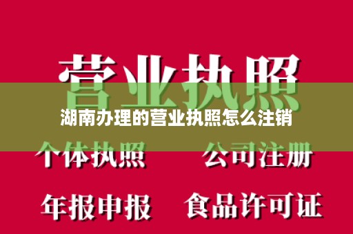湖南办理的营业执照怎么注销