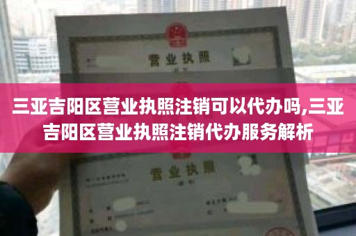 三亚吉阳区营业执照注销可以代办吗,三亚吉阳区营业执照注销代办服务解析