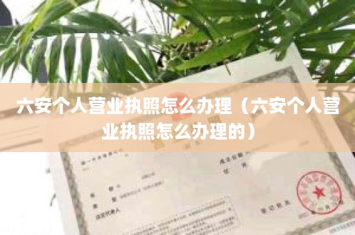 六安个人营业执照怎么办理（六安个人营业执照怎么办理的）