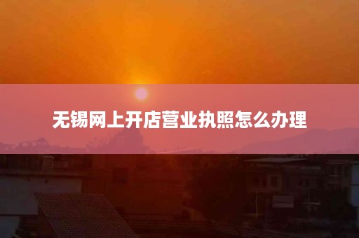 无锡网上开店营业执照怎么办理