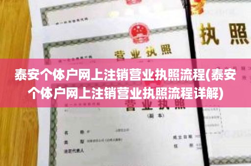 泰安个体户网上注销营业执照流程(泰安个体户网上注销营业执照流程详解)