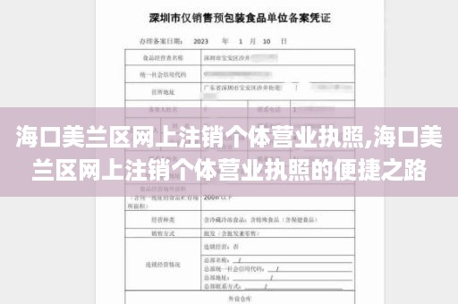 海口美兰区网上注销个体营业执照,海口美兰区网上注销个体营业执照的便捷之路