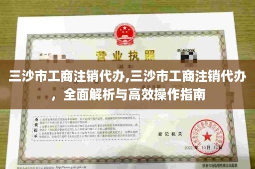 三沙市工商注销代办,三沙市工商注销代办，全面解析与高效操作指南