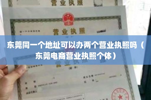 东莞同一个地址可以办两个营业执照吗（东莞电商营业执照个体）