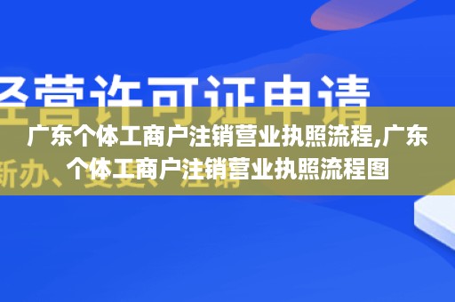 广东个体工商户注销营业执照流程,广东个体工商户注销营业执照流程图
