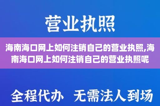 海南海口网上如何注销自己的营业执照,海南海口网上如何注销自己的营业执照呢