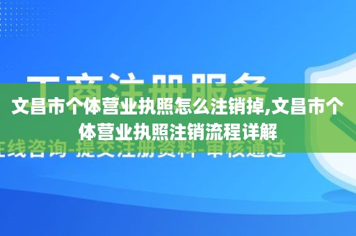 文昌市个体营业执照怎么注销掉,文昌市个体营业执照注销流程详解