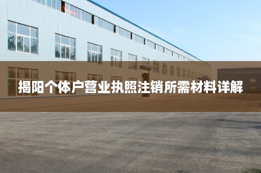 揭阳个体户营业执照注销所需材料详解