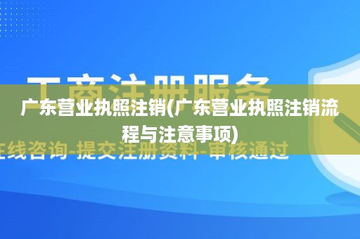 广东营业执照注销(广东营业执照注销流程与注意事项)