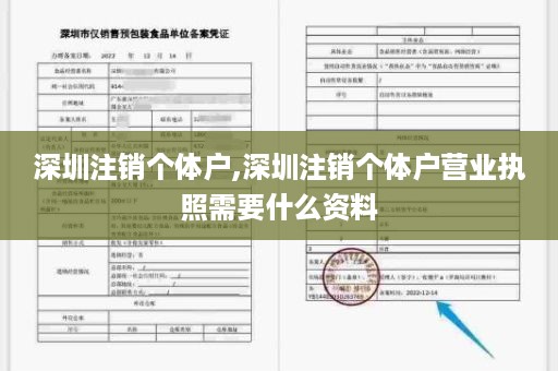 深圳注销个体户,深圳注销个体户营业执照需要什么资料