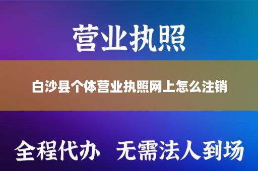 白沙县个体营业执照网上怎么注销