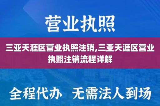 三亚天涯区营业执照注销,三亚天涯区营业执照注销流程详解