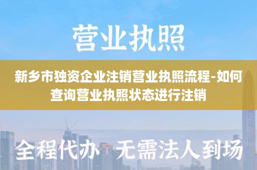 新乡市独资企业注销营业执照流程-如何查询营业执照状态进行注销
