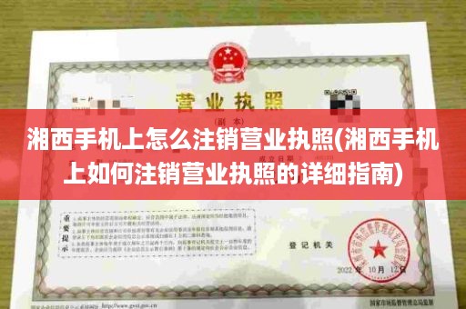 湘西手机上怎么注销营业执照(湘西手机上如何注销营业执照的详细指南)